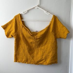 Plus size cropped off the shoulder top